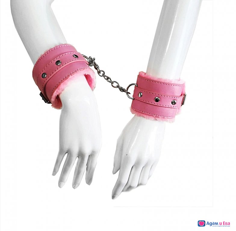 Handcuffs with fluff - Pink