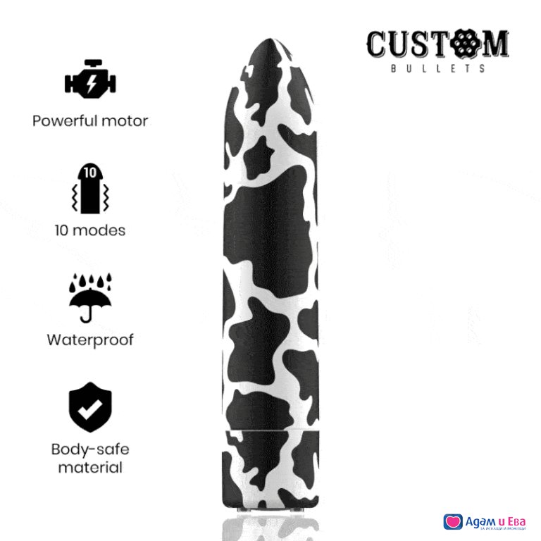 Mini vibrator black white CUSTOM BULLETS