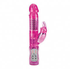Vibrator bunny with a rotating end and pearls
