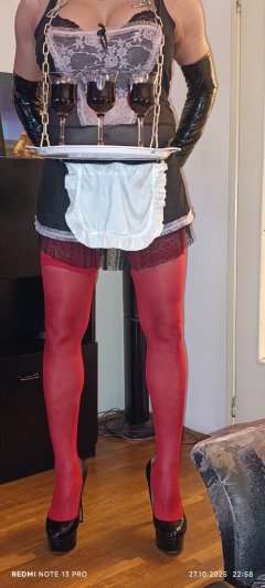 Completely passive trans slave satisfies sexual fetishes  
