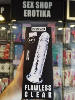 Прозрачен гъвкав изкуствен член 18см от Sex Shop Erotika ❤️