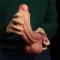 Thick double layer silicone realistic dildo with testicles - Снимка 6